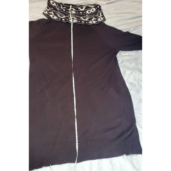 Pink Rose 3X Brown Sweater Dress – Fair Isle Cowl & Cuffs – Plus Size Cozy Knit - Picture 15 of 16